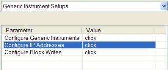 Generic Instrument Setups Menu